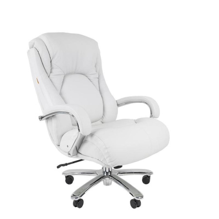 Кресло для руководителя Chairman 402 белое (натуральная кожа с компаньоном, металл)