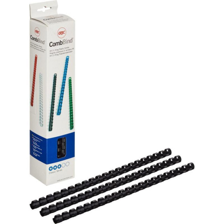 Пружины для переплета пластиковые GBC 12 мм черные (25 штук в упаковке)