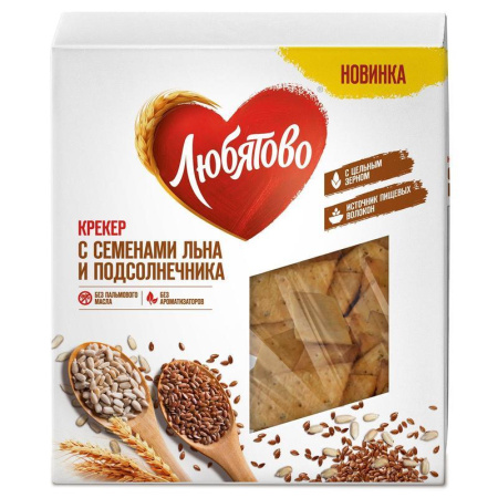 Крекер Любятово с семенами льна и подсолнечника 150 г