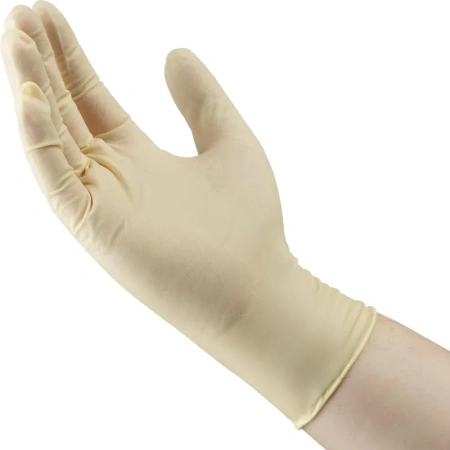 Перчатки медицинские смотровые латексные Manual DC750 текстурированные нестерильные двойного хлорирования S (6.5) бежевые (50 пар/100 штук в упаковке)
