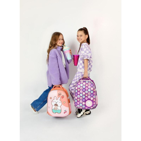 Ранец №1 School Easy Bunny анатомический розовый с одним отделением