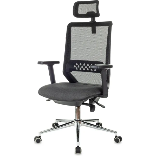 Кресло для руководителя Easy Chair 663 TC-H/SL чёрное (сетка/ткань,  металл)