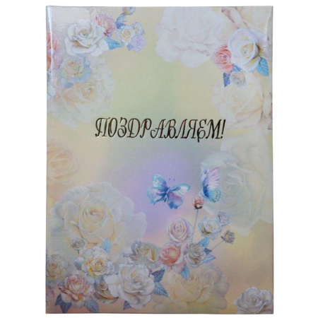 Папка адресная Поздравляем! А4 ламинированный картон разноцветная