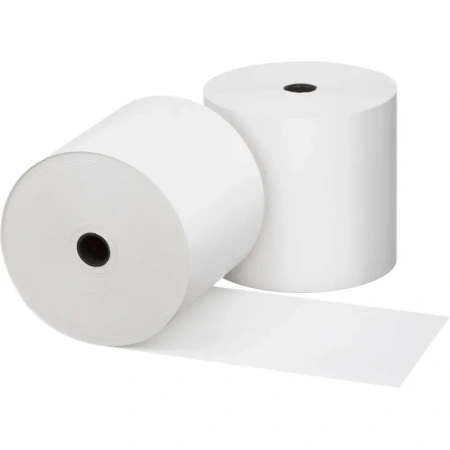 Чековая лента из термобумаги 80 мм намотка 50 м диаметр 58 мм втулка 18  мм (9 штук в упаковке)