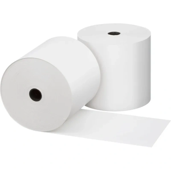 Чековая лента из термобумаги 80 мм намотка 50 м диаметр 58 мм втулка 18  мм (9 штук в упаковке)