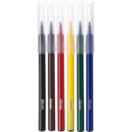 Фломастеры Комус Класс Максики 6 цветов с вентилируемыми колпачками  смываемые Фломастеры Комус Класс Максики 6 цветов с вентилируемыми колпачками  смываемые