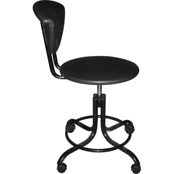 Стул лабораторный винтовой М101-05 чёрный (искусственная кожа)