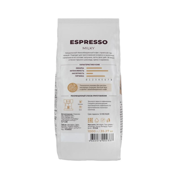 Кофе в зернах Lebo Espresso Milky 1 кг