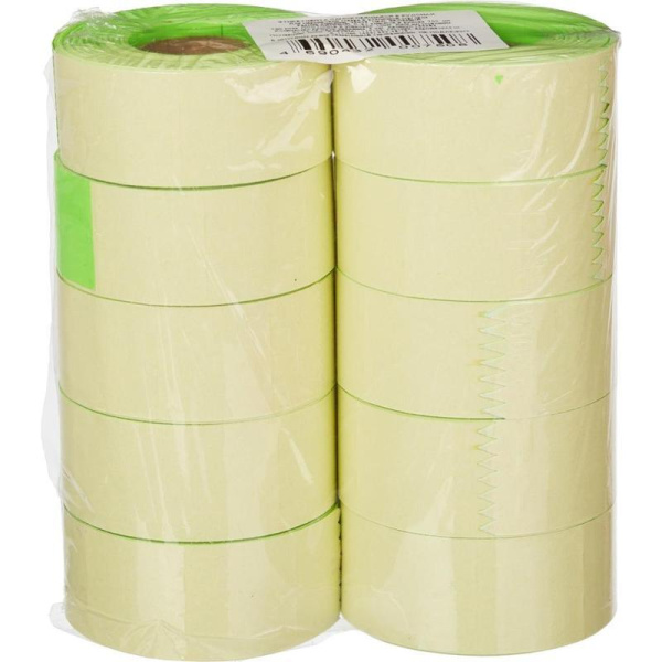 Этикет-лента прямоугольная зеленая 29х28 мм (10 рулонов по 700 этикеток)