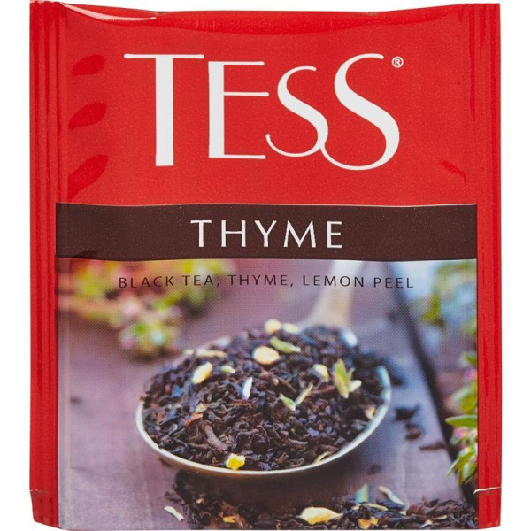 Чай Tess Thyme черный с чабрецом и цедрой лимона 100 пакетиков