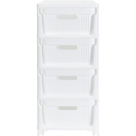 Комод на колесах Econova Velvet (белый, 300х385х690 мм)