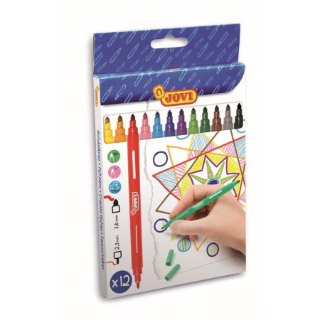 Фломастеры Jovi 12 цветов двусторонние