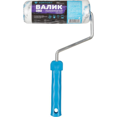 Валик малярный с ручкой TOPFORT Blue 180 мм полиамид ворс 12 мм