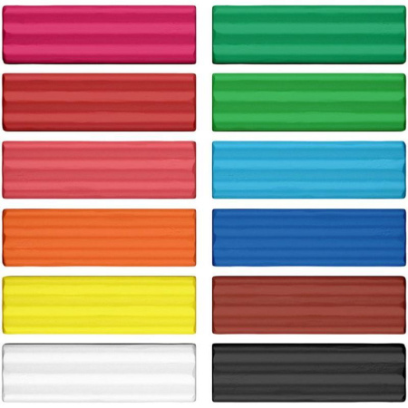 Пластилин восковой ErichKrause 12 цветов со стеком 156 г