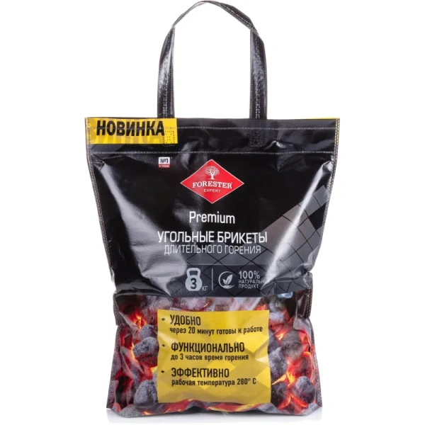 Брикет угольный Forester Премиум для гриля 3 кг