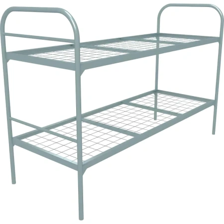 Кровать двухъярусная Бюджет + 2 металлическая (серый, 809х1350х1966 мм)