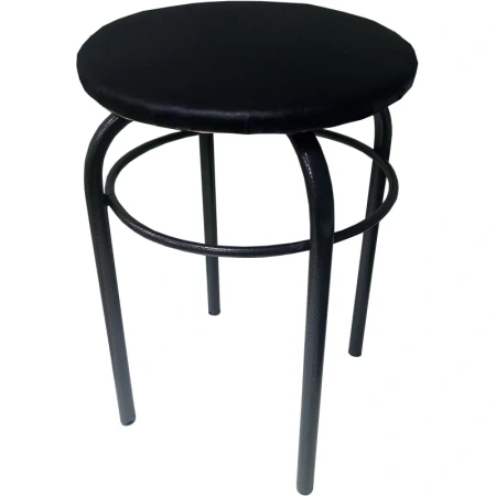 Табурет Сатурн 18 черный/антик серебро (искусственная кожа, металл)