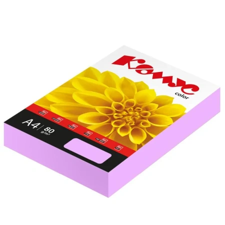Бумага цветная для печати Комус Color лаванда пастель (А4, 80 г/кв.м,  500 листов)