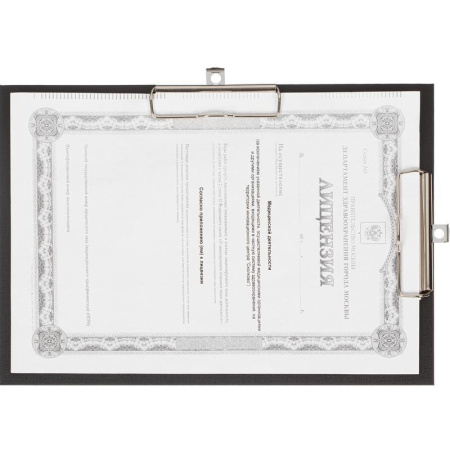 Папка-планшет с 2 зажимами Attache A4 черная горизонтальная/вертикальная