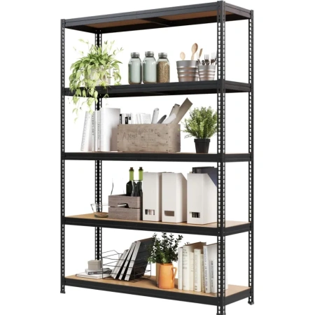 Стеллаж металлический Металл-Завод чёрный 5 полок 1200х400х1800 мм