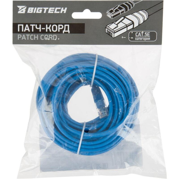 Патч-корд витая пара BigTech OPCC018 UTP CCA cat 5e 10 м