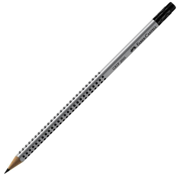 Карандаш чернографитный Faber-Castell Grip 2001 НВ заточенный с ластиком