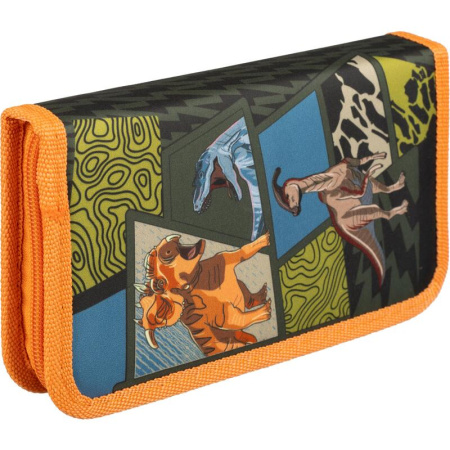 Пенал односекционный Комус класс ДИНО комикс оранжевый