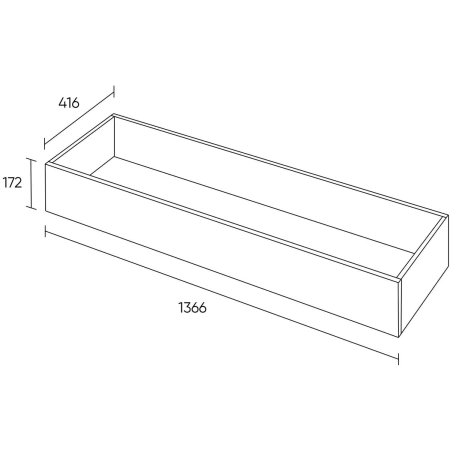 Топ (крышка) к тумбе ящик кашпо Easy to lead K-Loft 241H001 (графит,  1366х172х416 мм)