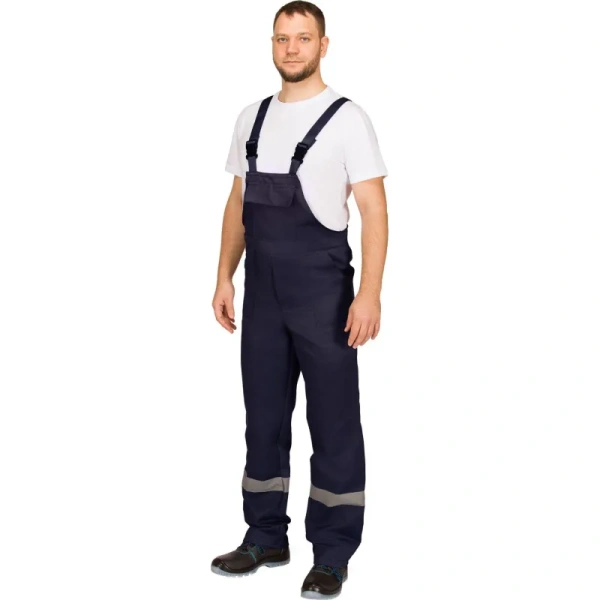 Полукомбинезон рабочий летний мужской л16-ПК с СОП синий/васильковый  (размер 56-58, рост 194-200)