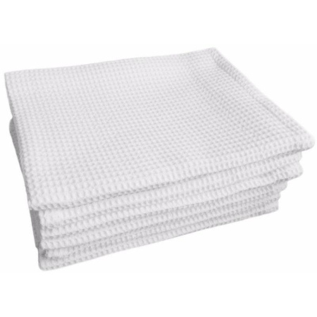 Полотенце вафельное 35х80 см 120 г/кв.м белое 10 штук в упаковке