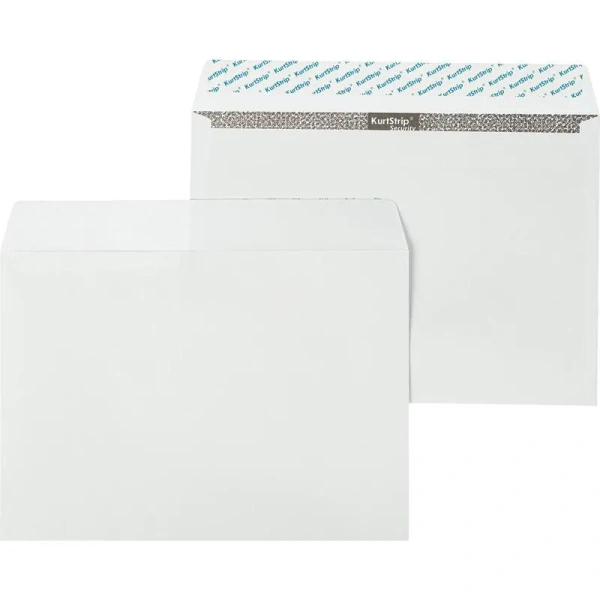 Конверт Комус C4 Security 90 г/кв.м белый стрип с внутренней запечаткой  (50 штук в упаковке)