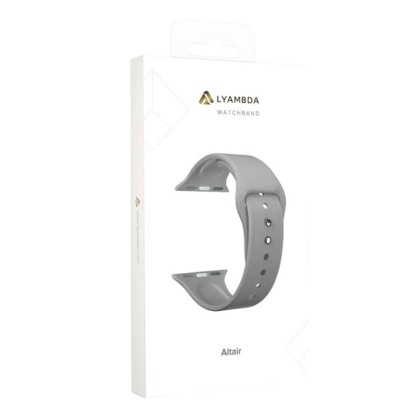 Ремешок Lyambda Altair для Apple Watch 38/40/41 мм серый силиконовый  (DS-APS08-40-GR)
