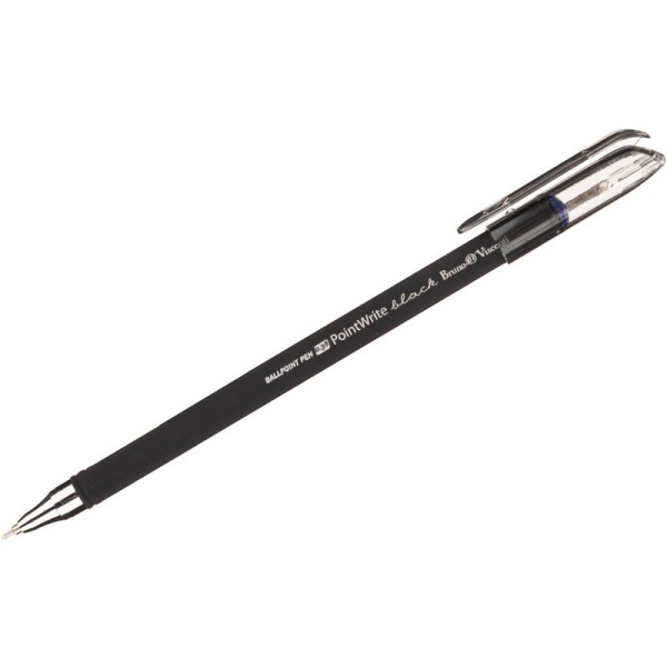 Ручка шариковая неавтоматическая Bruno Visconti PointWrite Black синяя  корпус soft touch (толщина линии 0.3 мм)