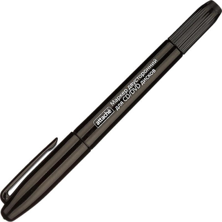 Маркер для CD Attache черный двусторонний (толщина линии 0.7 и 1 мм) Маркер для CD Attache черный двусторонний (толщина линии 0.7 и 1 мм)