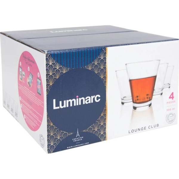 Набор стаканов Luminarc Lounge Club стеклянные 300 мл (4 штуки в наборе)
