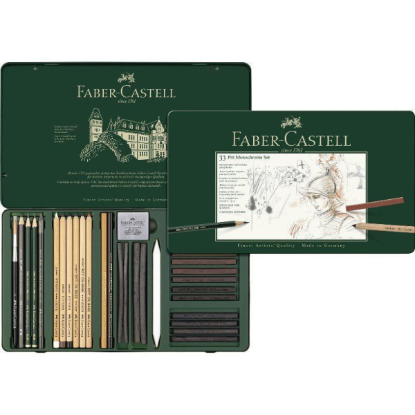 Набор художественных изделий Faber-Castell Pitt Monochrome 33 предмета