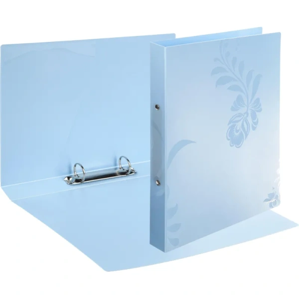 Папка на 2-х кольцах Комус Русская серия Arctic A4 32 мм голубая до 300 листов