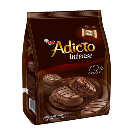 Кексы Eti Adicto Intense mini с кремом в шоколадной глазури 144 г Кексы Eti Adicto Intense mini с кремом в шоколадной глазури 144 г