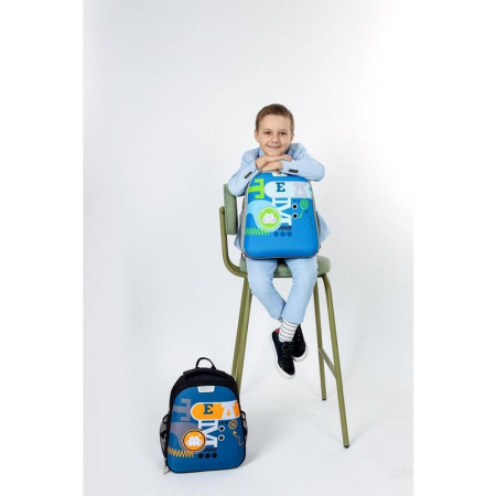 Ранец №1 School Light Team анатомический серый с двумя отделениями