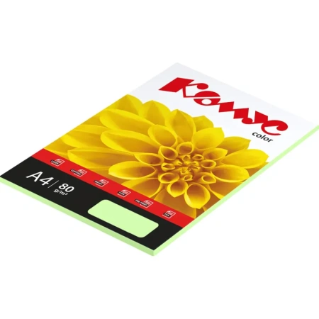 Бумага цветная для печати Комус Color зеленая пастель (А4, 80 г/кв.м, 50 листов)