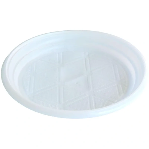 Тарелка одноразовая пластиковая Комус Эконом 165 мм белая 100 штук в  упаковке Тарелка одноразовая пластиковая Комус Эконом 165 мм белая 100 штук в  упаковке