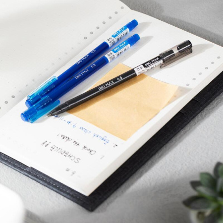 Ручка гелевая неавтоматическая Deli синяя (толщина линии 0.3 мм)