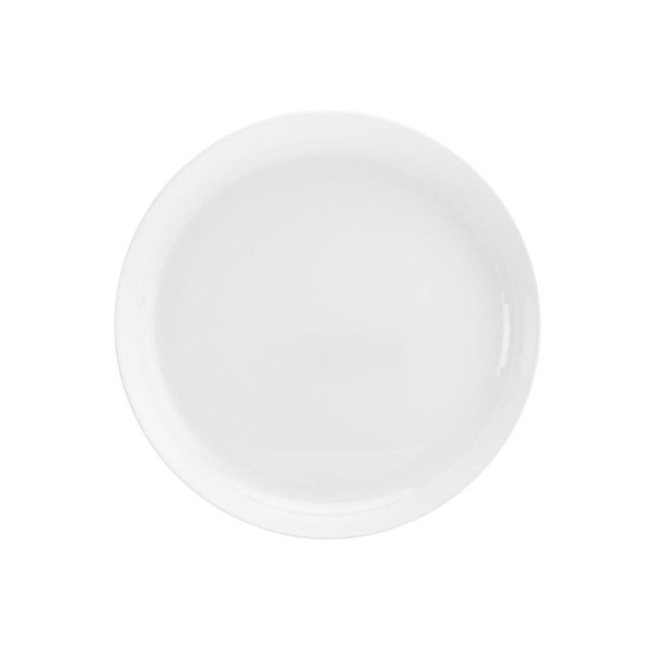 Тарелка Лайнз стеклянная 250 мм белая (Q1895)