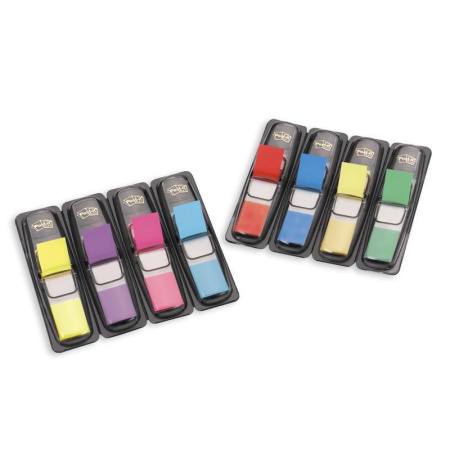 Клейкие закладки Post-it пластиковые 4 цвета по 24 листа в форме стрелки 11.9х43.2 мм в диспенсерах