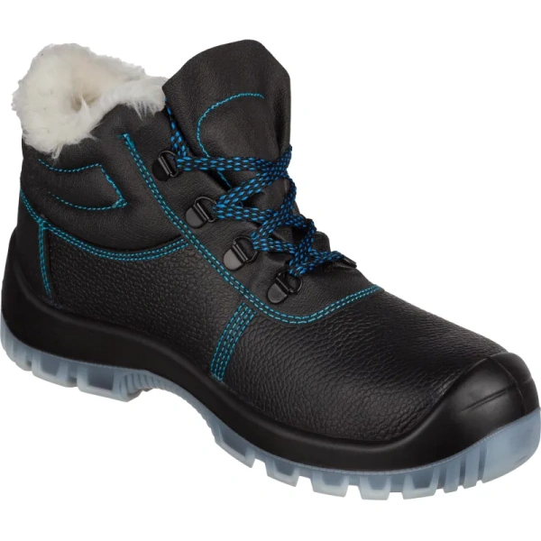 Ботинки рабочие зимние TOPFORT 3 МППИ ПУ-ТПУ из натуральной кожи с  металлическим подноском черные (размер 36)