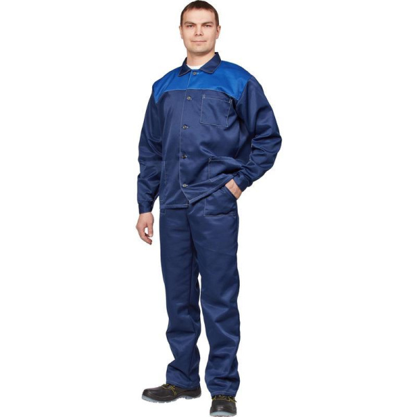 Костюм рабочий летний мужской л16-КПК синий/васильковый (размер 56-58, рост 182-188)