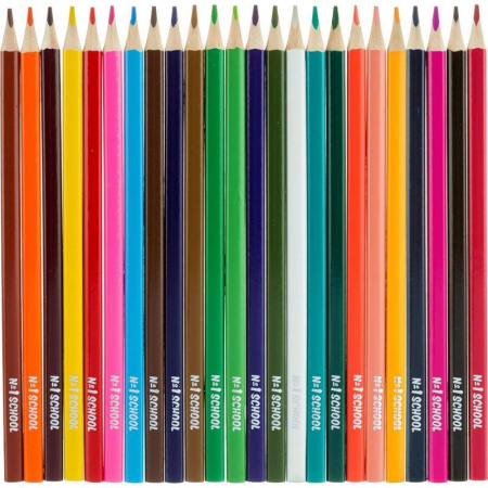 Карандаши цветные №1 School Шустрики 24 цвета трехгранные