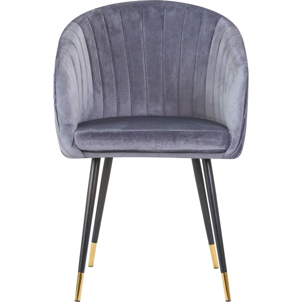 Кресло обеденное Dobrin Mary серый (велюр, металл)