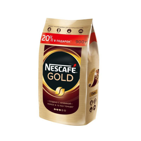 Кофе растворимый Nescafe Gold 900 г (пакет)