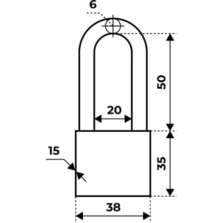 Замок навесной Аллюр ВС1Ч-038Д 38 мм хром